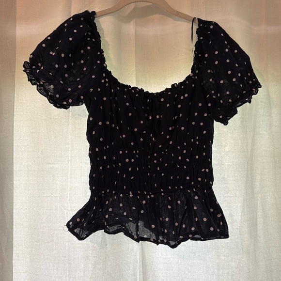 Navy polka dot top - Picture 1 of 5